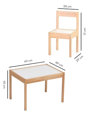 Mesa con silla armable Bluelander