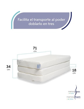 Colchón plegable Memory Foam Baby confort medio
