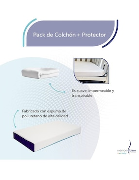 Colchón para cuna Memory Foam Baby Baby Good confort medio