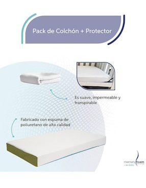 Colchón para cuna Memory Foam Baby Baby Essential confort medio