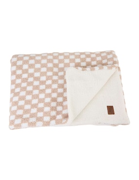 Cobertor Mon Caramel estampado a cuadros