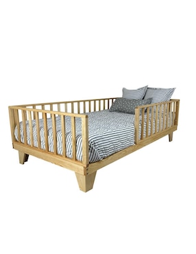 Cama baja Montessori Titi Muebles de madera pino individual