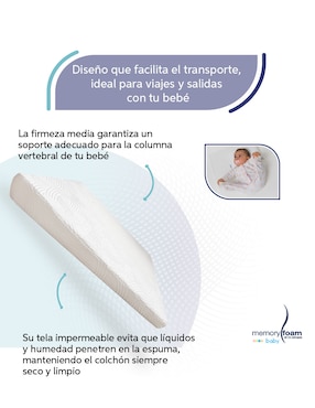 Colchón antirreflujo Memory Foam Baby confort medio