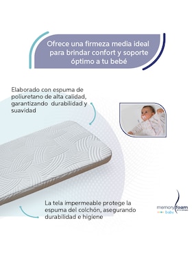 Colchón para cuna Memory foam Baby Memory foam Baby confort medio