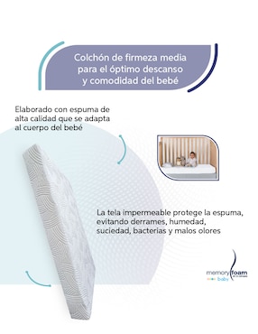 Colchón para cuna Memory Foam Baby confort medio
