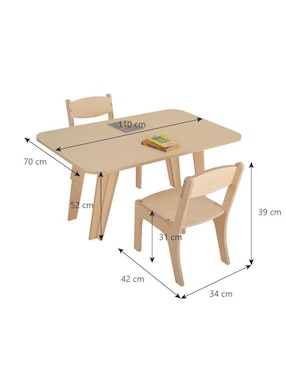 Mesa con silla armable Montessori Duduk