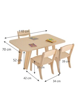 Mesa con silla armable Montessori Duduk de madera