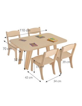 Mesa con silla armable Montessori Duduk
