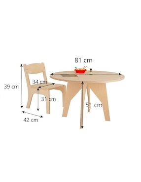 Mesa con silla armable Montessori Duduk