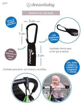 Sujetador Dreambaby para bebé de hasta 15 kg