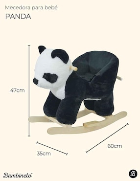 Mecedora bambineto animalito peluche bambineto de madera