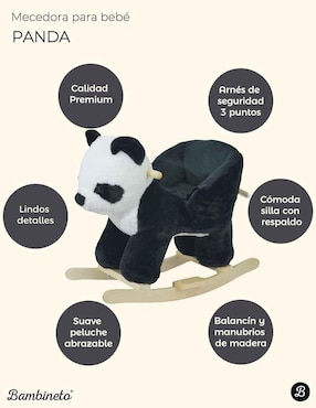 Mecedora bambineto animalito peluche bambineto de madera