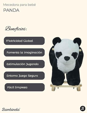 Mecedora bambineto animalito peluche bambineto de madera