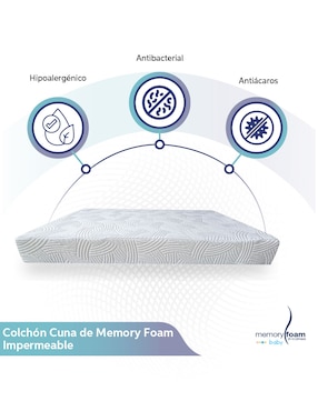 Colchón p/cuna Memory Foam Baby confort medio