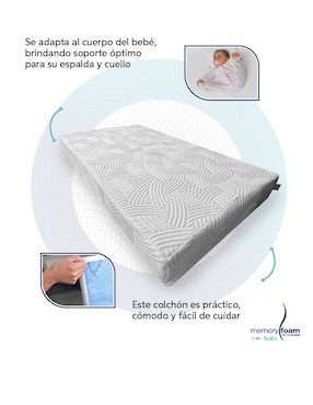 Colchón p/cuna Memory Foam Baby confort medio