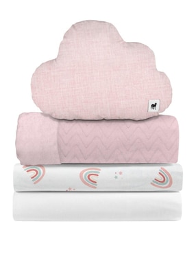 Juego de cuna Nap Arcoíris Love para bebé niña 4 piezas
