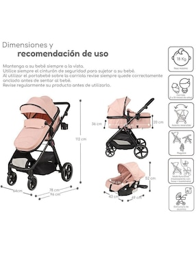 Carriola con portabebé The Baby Shop plegable