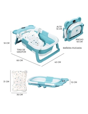 Bañera Lab.G plegable de plástico