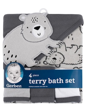 Set de toalla con gorro Gerber de algodón infantil