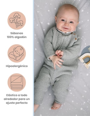 Juego de sábanas de algodón 250 hilos Nap Colecho Corral - Constelaciones