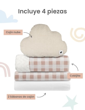 Juego de sábanas de algodón 250 hilos Nap Gingham