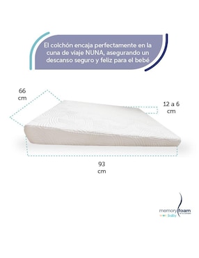 Colchón antirreflujo Memory Foam Baby confort medio