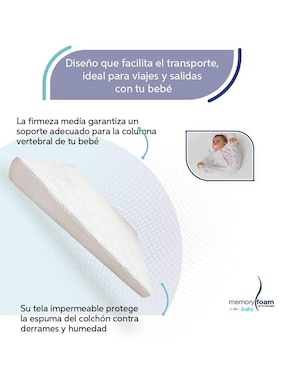 Colchón antirreflujo Memory Foam Baby confort medio