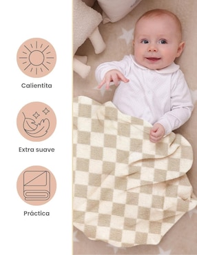 Cobija clásica de tejido plano Nap manchitas-cuadritos bebé unisex
