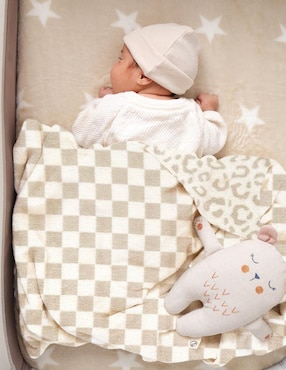 Cobija clásica de tejido plano Nap manchitas-cuadritos bebé unisex