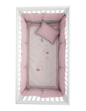 Juego de cuna Babuu baby arcoíris y nubes para bebé niña 4 piezas