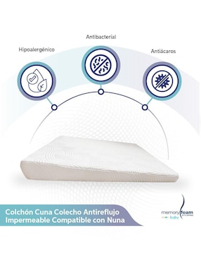 Colchón antirreflujo Memory Foam Baby confort medio