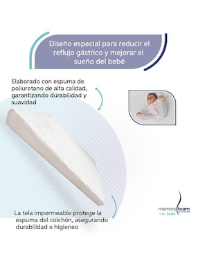 Colchón antirreflujo Memory Foam Baby confort medio