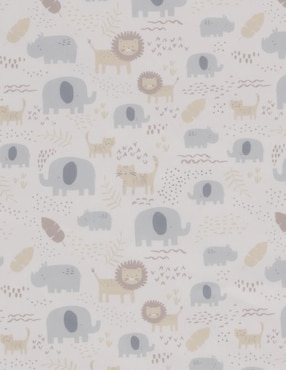 Bumper Babuu Baby Selva Gris y Beige infantil unisex 1 piezas