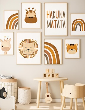 Juego de cuadros lienzos Infantiles Estilo Boho Safari Dara Baby