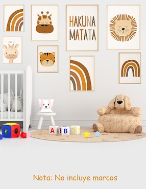 Juego de cuadros lienzos Infantiles Estilo Boho Safari Dara Baby