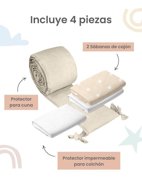 Juego de cuna Nap Estrellas infantil unisex 4 piezas