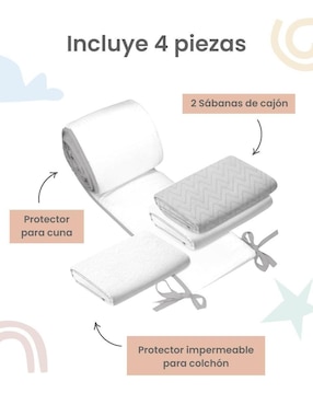 Juego de cuna Nap Zig Zag infantil unisex 4 piezas
