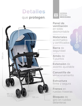 Carriola de bastón Viajera Portatil Esquimal plegable