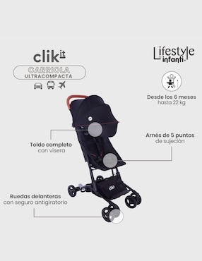 Carriola ultracompacta Clik-It Lifestyle By Infanti plegable