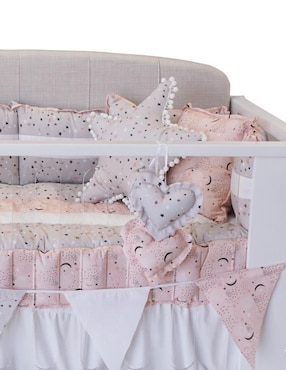 Juego de cuna Titi Muebles Lunas para bebé niña 9 piezas