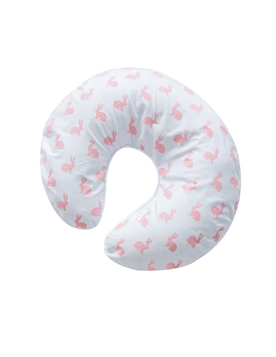 Cojín lactancia con funda removible Bambineto Conejos rosa almohada