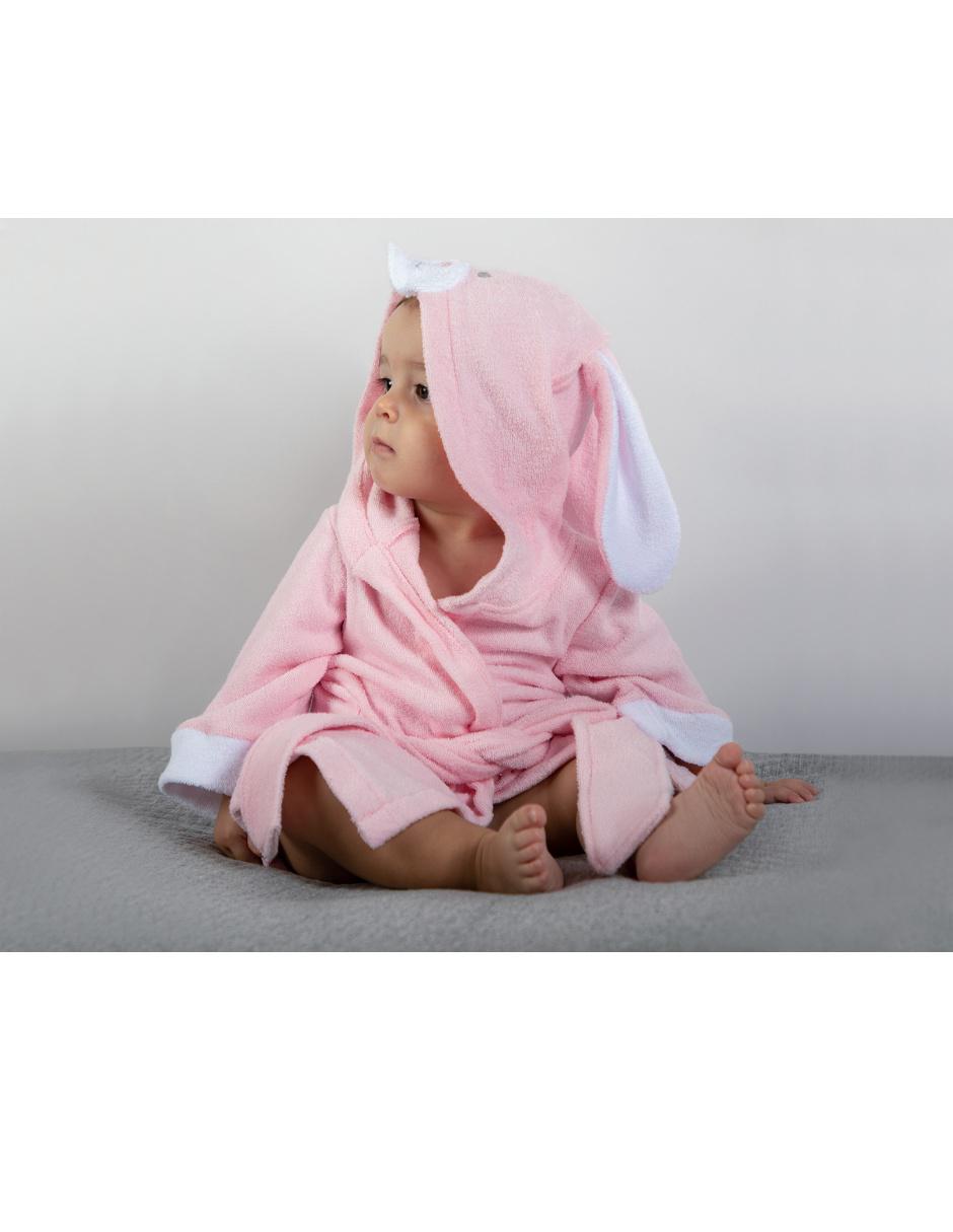 Bata de baño con gorro para bebé niña 4