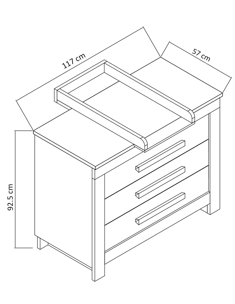 Cómoda con cambiador Parma de MDF 5