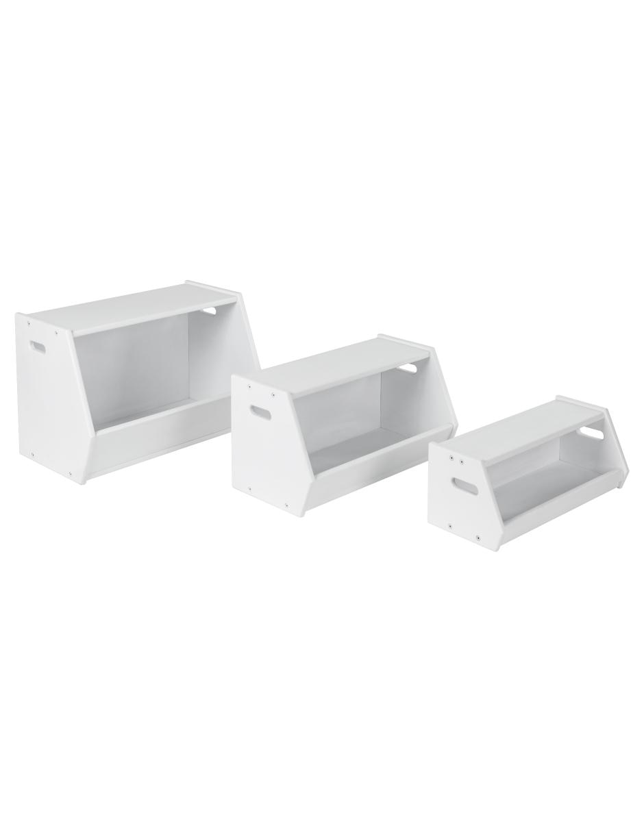Jugueteros modulares modernos de madera blancos 4