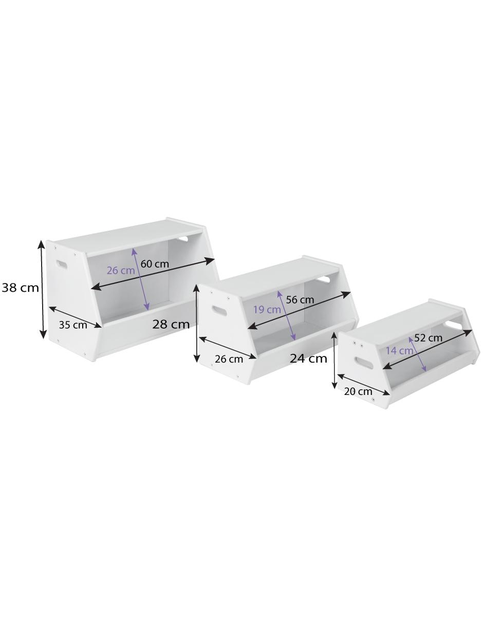 Jugueteros modulares modernos de madera blancos 5