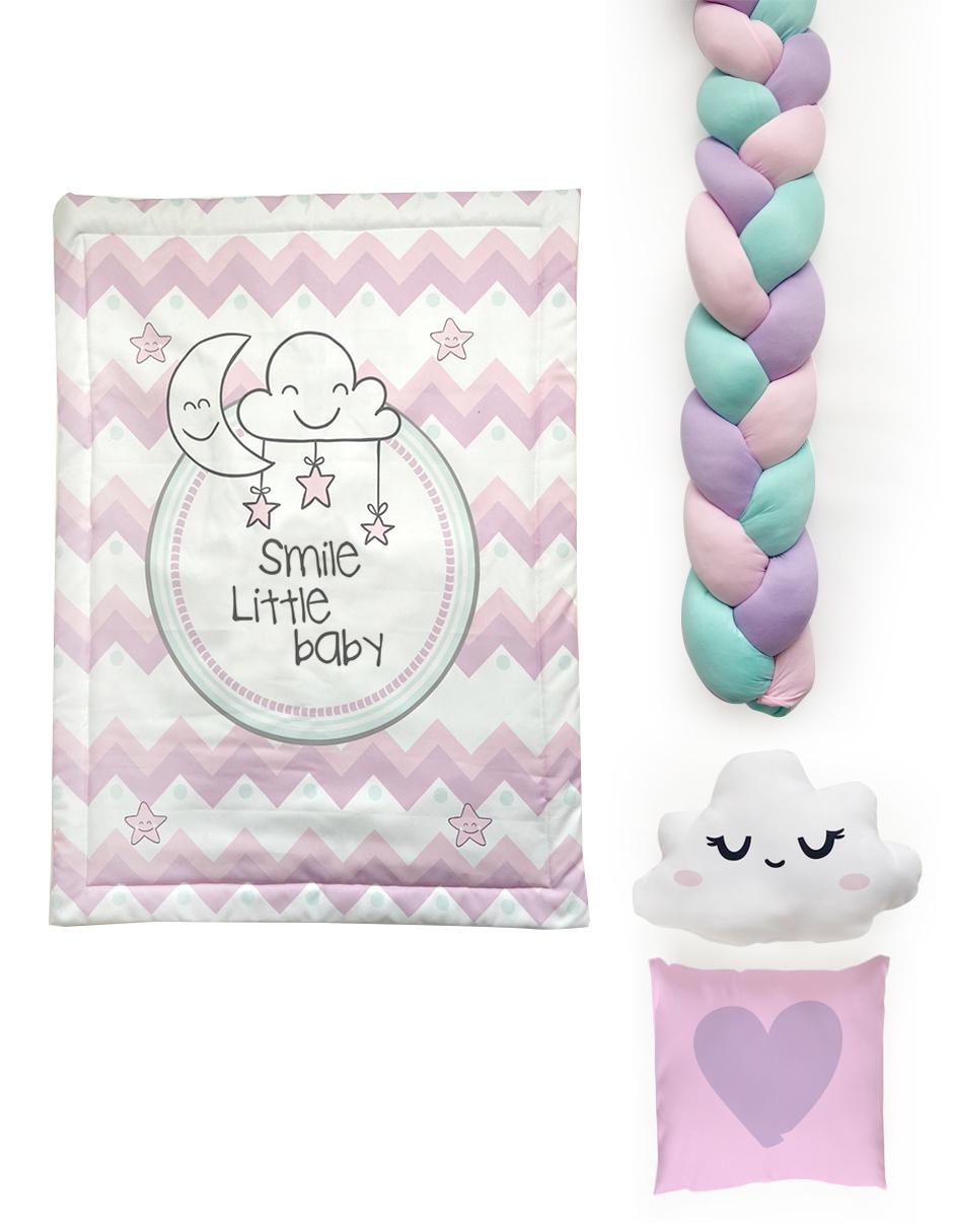 Juego de cuna Nubes para bebé niña 5 piezas 2