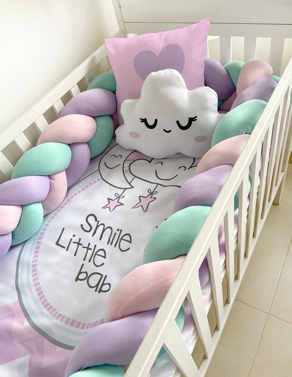 Juego de cuna Nubes para bebé niña 5 piezas Juego de cuna Nubes para bebé niña 5 piezas