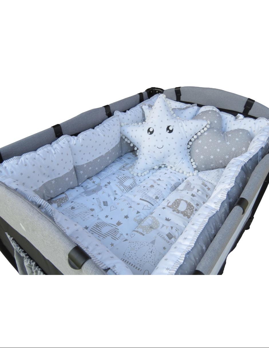 Set edredón Titi Muebles elefantes gris