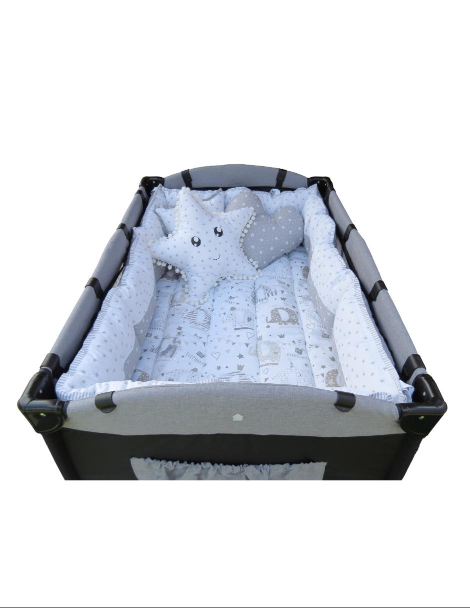 Set edredón Titi Muebles elefantes gris