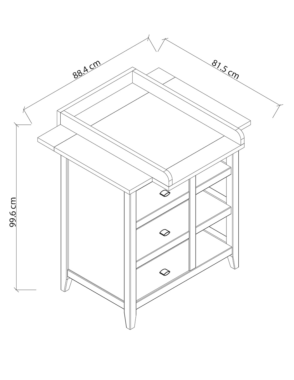 Cómoda con cambiador Lyon de MDF 6